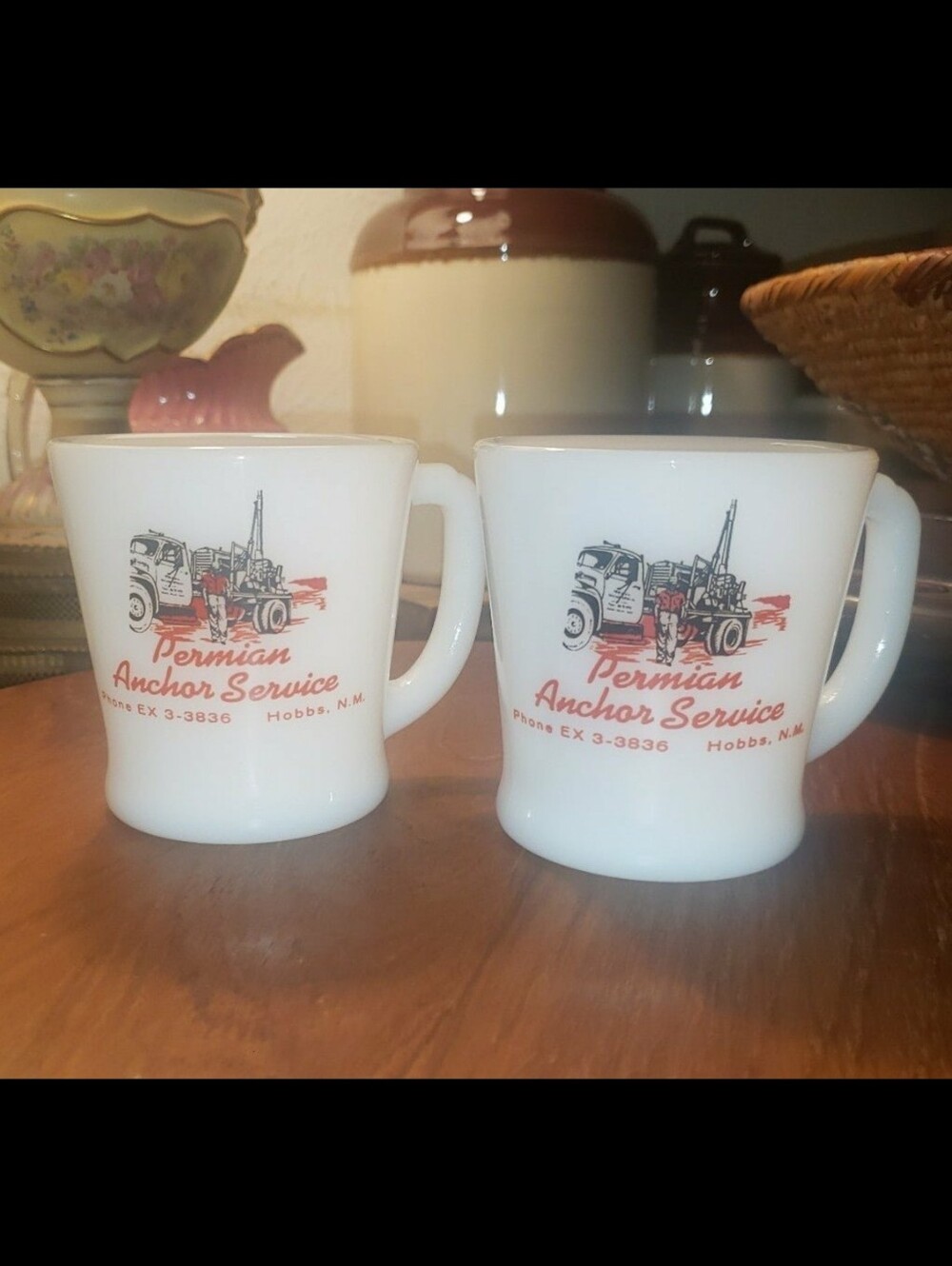 Vintage Fire King Milk Glass Mug Set